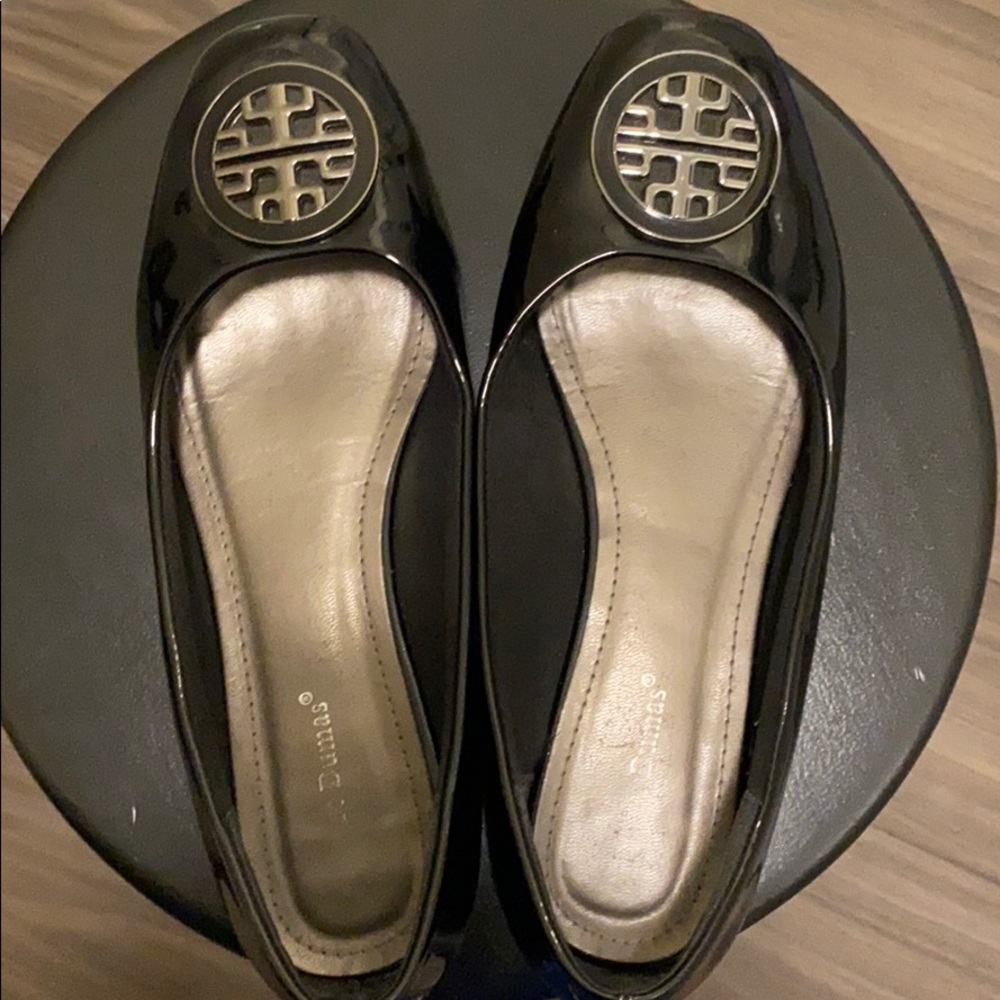 Black leather Pierre Dumas flats